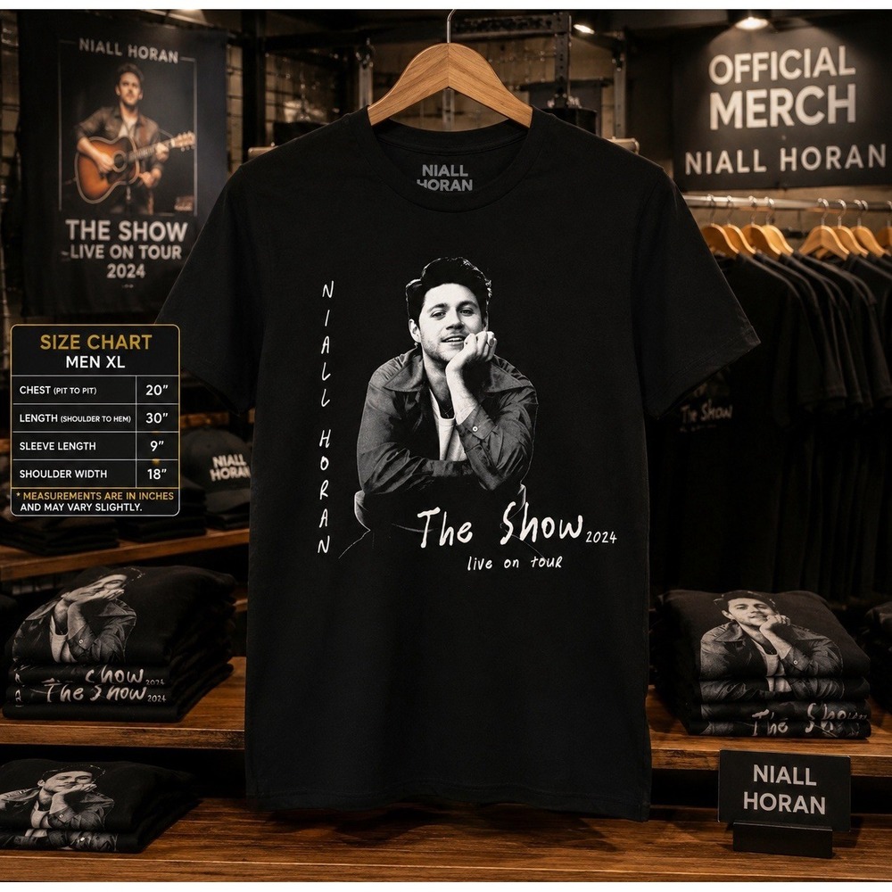 Niall Horan The Show 2024 Tour T-Shirt Black Concert Tee Men XL Official Merch